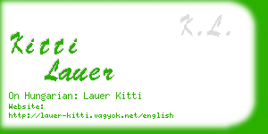 kitti lauer business card